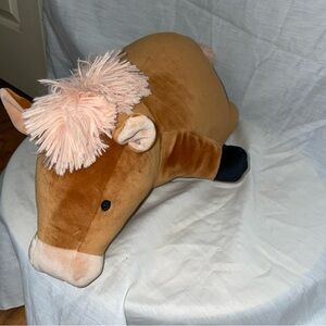 Pillowfort Brown and Pink Stuffed Horse